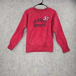 Camp David Small Red Edinburgh University Pullover Sweatshirt Cotton-Blend